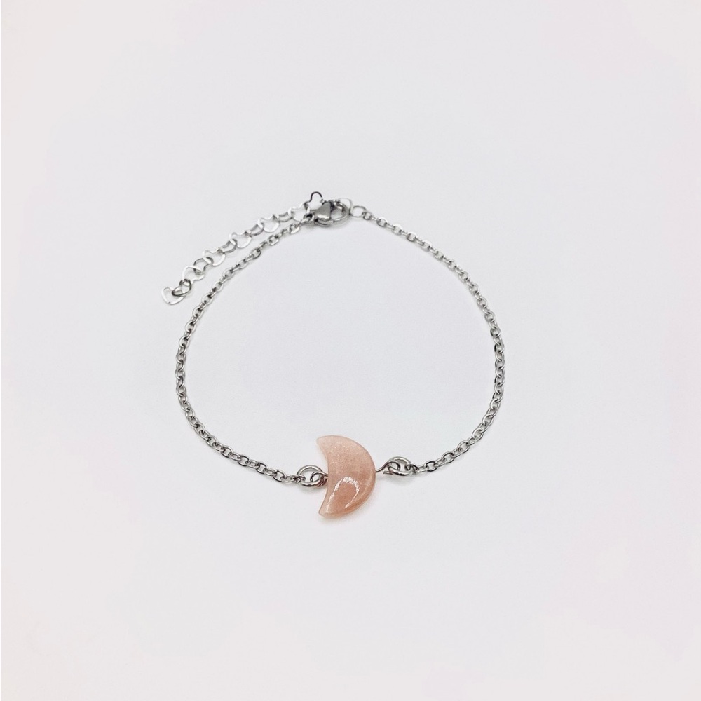 Moon Bracelet on Stainless Steel Bracelet Chain